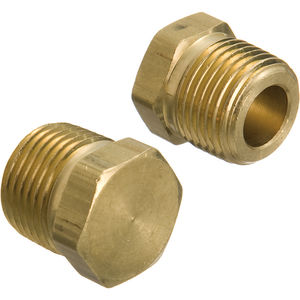 0.540" Slotted Hex Plug Bushing Pipe Pneumatic Fitting Brass 1/4" NPT Size