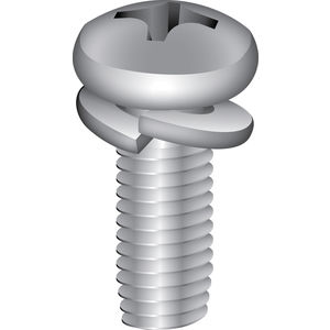 1/4-20 x 1 SEMS Screws/Internal Tooth Washer/Phillips/Pan Head/Steel/Zinc Carton: 1,000 pcs 