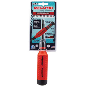 Black//Red Megapro Tamperproof 15 in 1 Multi Bit Screwdriver