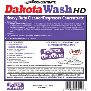 Dakota Wash Foam Cleaner & Degreaser Super Conc, 1 gal. - Runnings