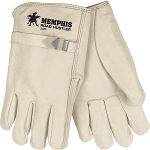 XL Beige Premium Grain Cowhide Unlined Slip-On Straight