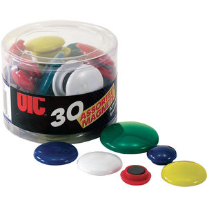 Assorted Size/Color Heavy Duty Magnets 30Ct | Fastenal