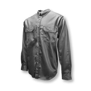 2X Gray Volcore™ Long Sleeve Cotton Button Down Flame Resistant 