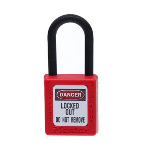 406RED Red Dielectric Xenoy 6-Pin Keyed Different Safety Padlock