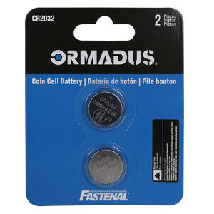2032 Cell Size ORMADUS® Lithium Coin Cell Battery 2Ct | Fastenal