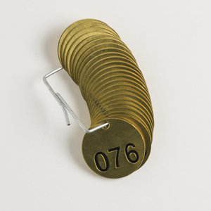 Round Brass Tags B-907 Brady Blank Valve Tags - 23210 1-1//2 Diameter Pack Of 25