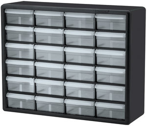 20 W X 15 13 16 D X 6 3 8 H Black 44 Bin Small Parts Storage Bin